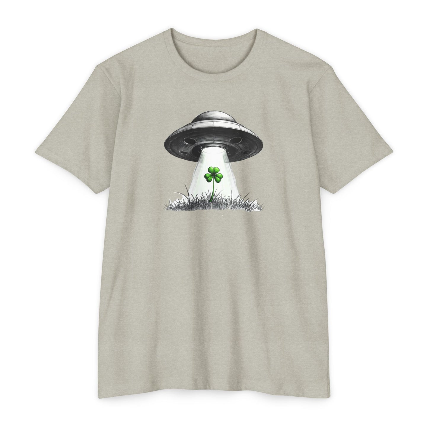 UFO Abduction Shamrock Tee — St. Patrick’s Day Alien Graphic T-Shirt