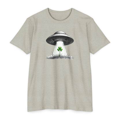 UFO Abduction Shamrock Tee — St. Patrick’s Day Alien Graphic T-Shirt