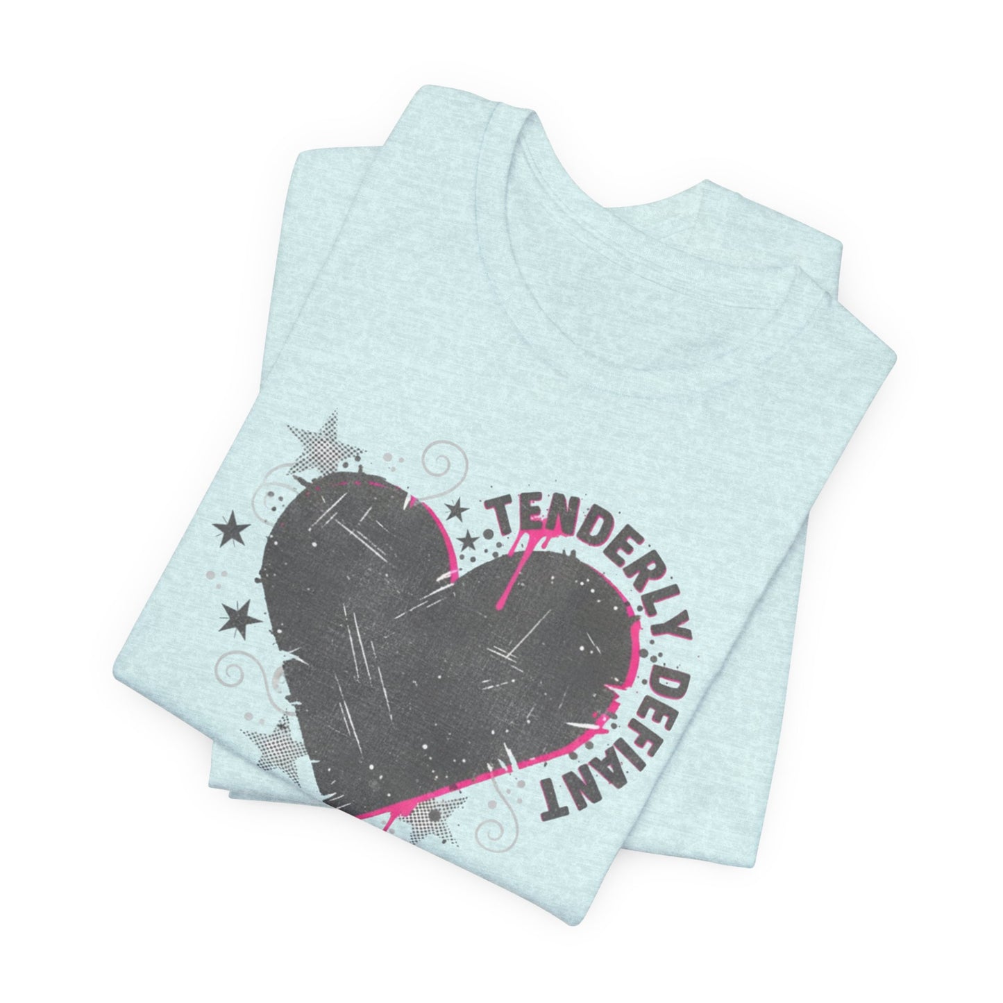 Tenderly DeFallen Heart Tee — Grunge Heart Graphic T-Shirt