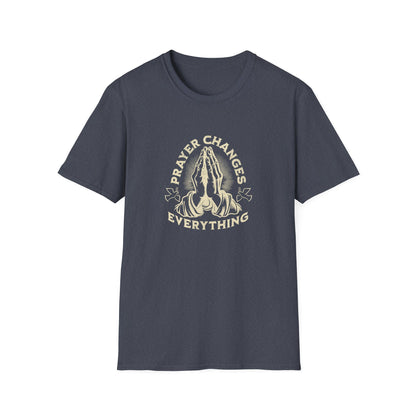 Prayer Changes Everything T-Shirt — Vintage Praying Hands Christian Tee