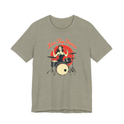 Love Tap Drums, Drummer Tee - Perfect for Music Lovers, Band Merch, Gifts for Musicians, Concerts, Casual Wear, Love Tap Drums - Psychonaut Swag