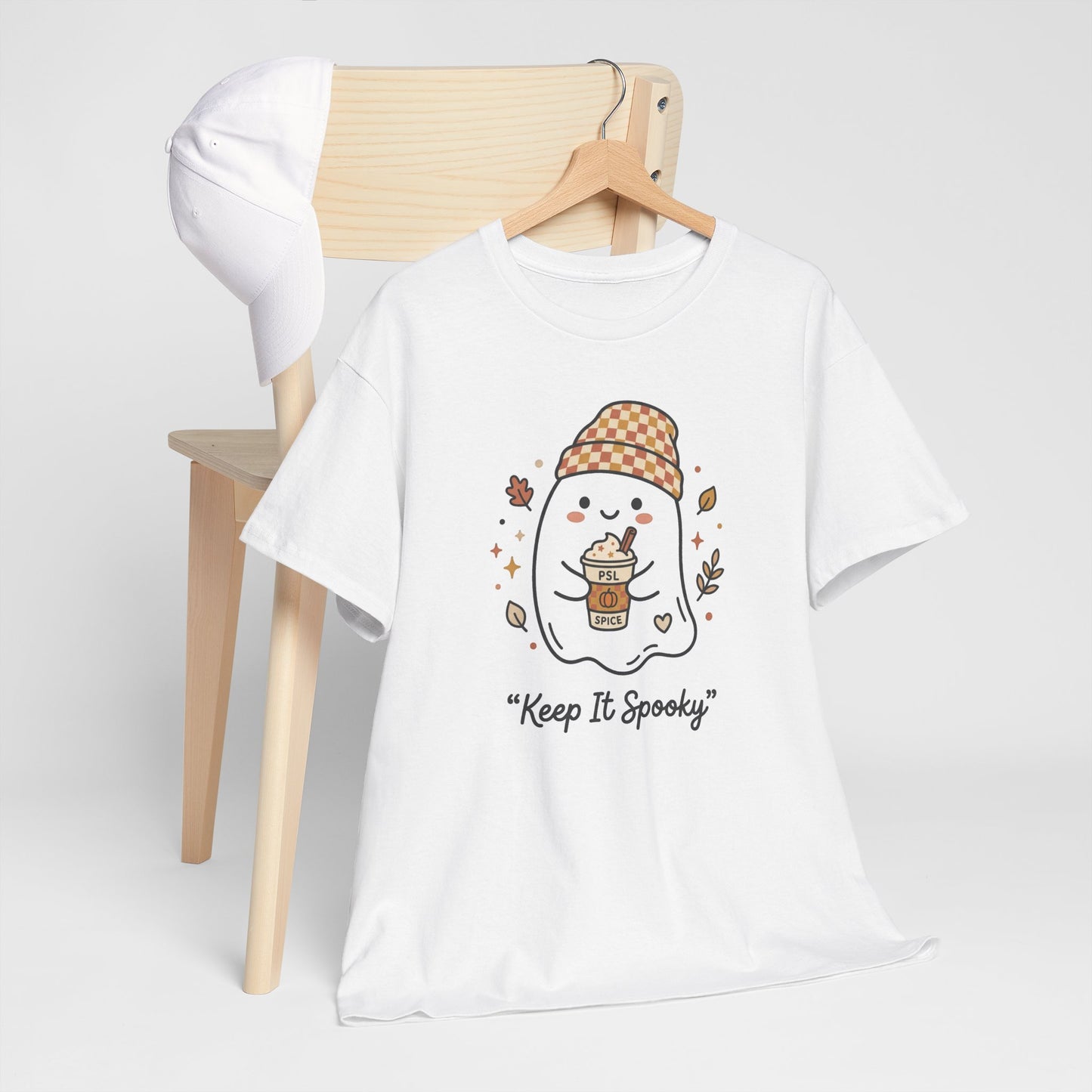 Keep It Spooky Ghost Tee — Cute Fall Halloween Shirt with Pumpkin Latte