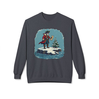 Colonial Santa and Tree, Unisex Midweight Softstyle Fleece Crewneck Sweatshirt