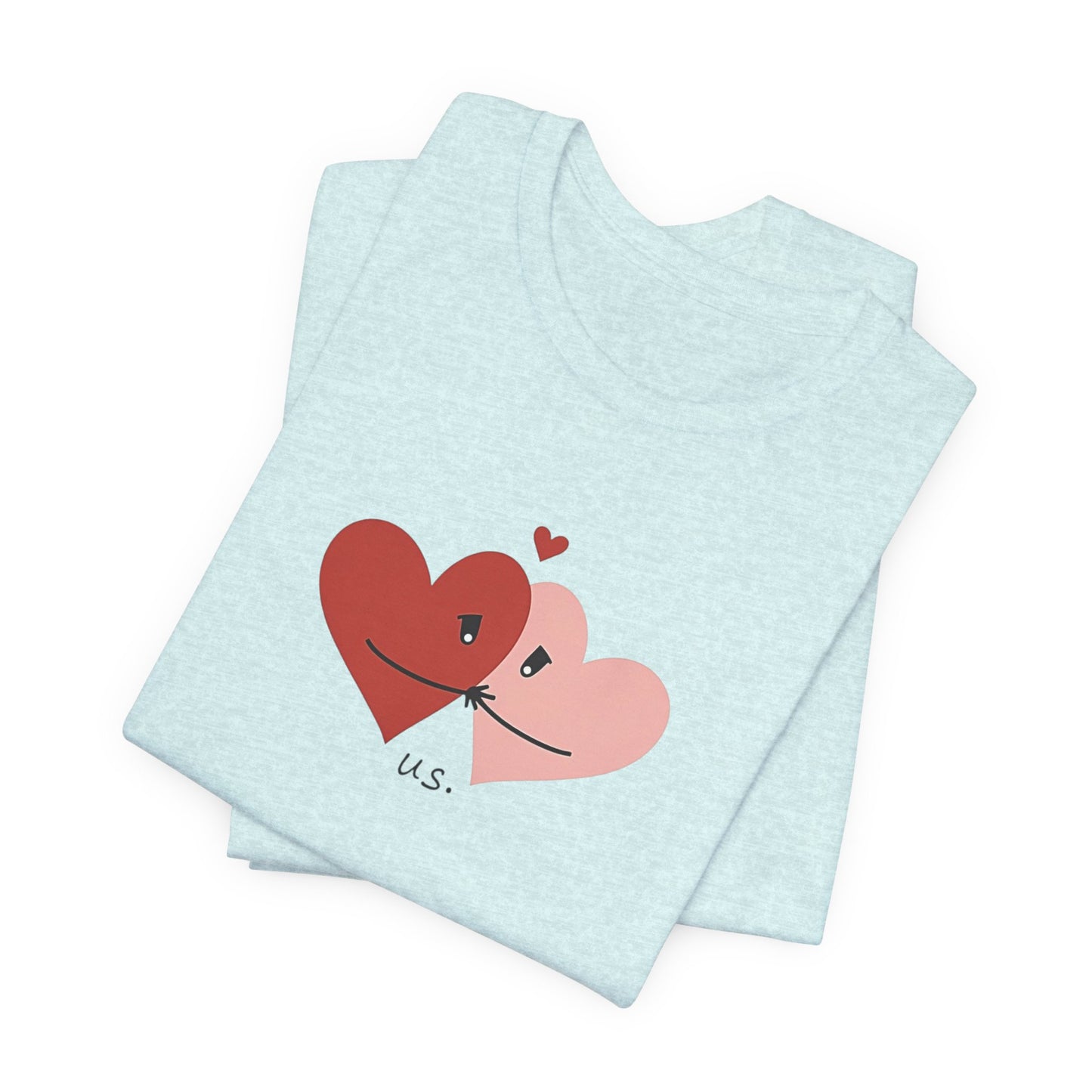 T-Shirt — Cute Kissing Hearts "Us" Valentine Tee