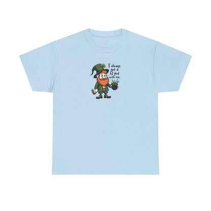 St. Patrick’s Day Leprechaun T‑Shirt — “I Always Get A Little Pat With Me” Funny Irish Tee