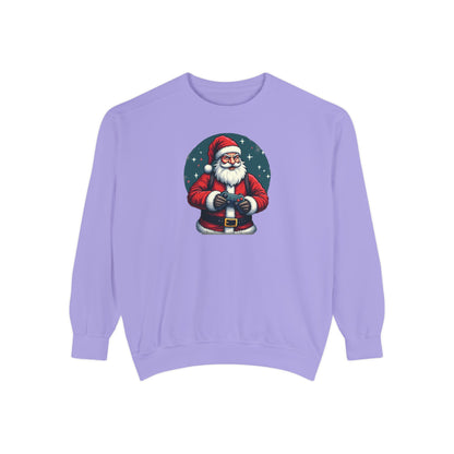 Gamer Santa, Unisex Garment-Dyed Sweatshirt