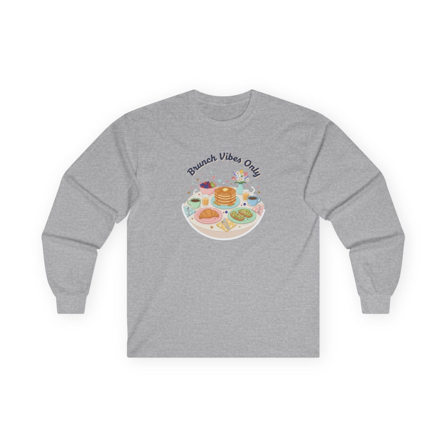 Brunch Vibes Long Sleeve Tee — Cute Breakfast Graphic Shirt