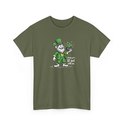 St. Patrick's Day Leprechaun T-Shirt - "I Always Get a Lil' Pot With Me"