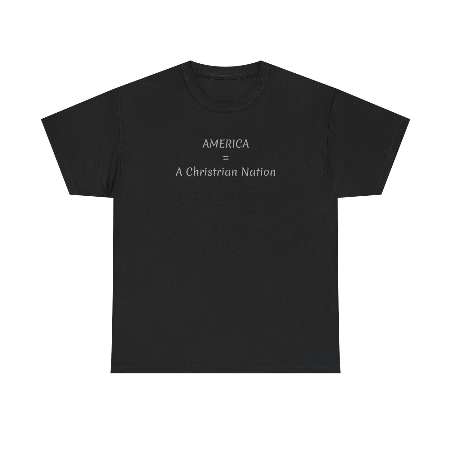 A Christian Nation T-Shirt — Crucifix Over American Flag Graphic Tee