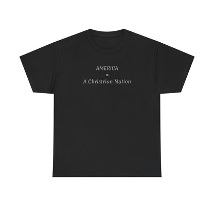 A Christian Nation T-Shirt — Crucifix Over American Flag Graphic Tee