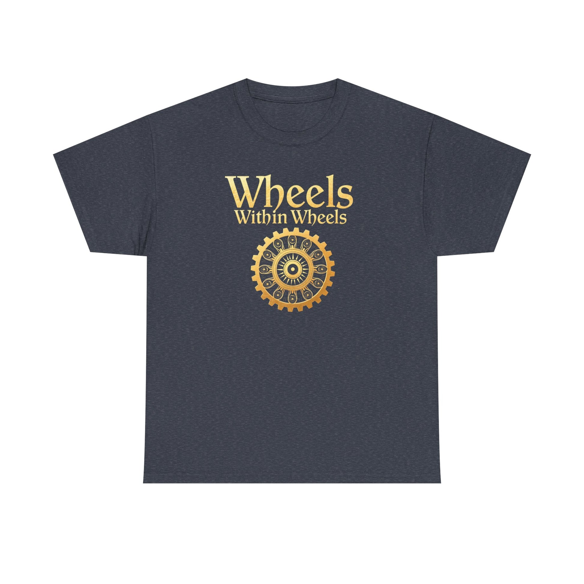 Wheels within wheels, Unisex Heavy Cotton Tee, Casual Wear, Gift for Cyclists, Graphic T-Shirt, Birthday Gift, Summer Style - Psychonaut Swag
