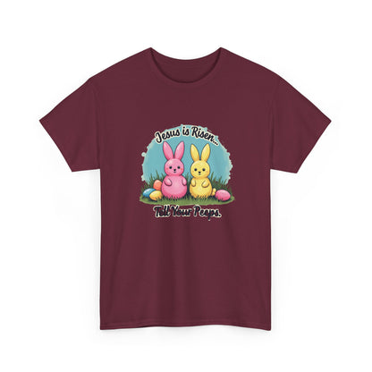 Easter T-Shirt — "Jesus Is Risen, Tell Your Peeps" Cute Peeps Bunny Tee