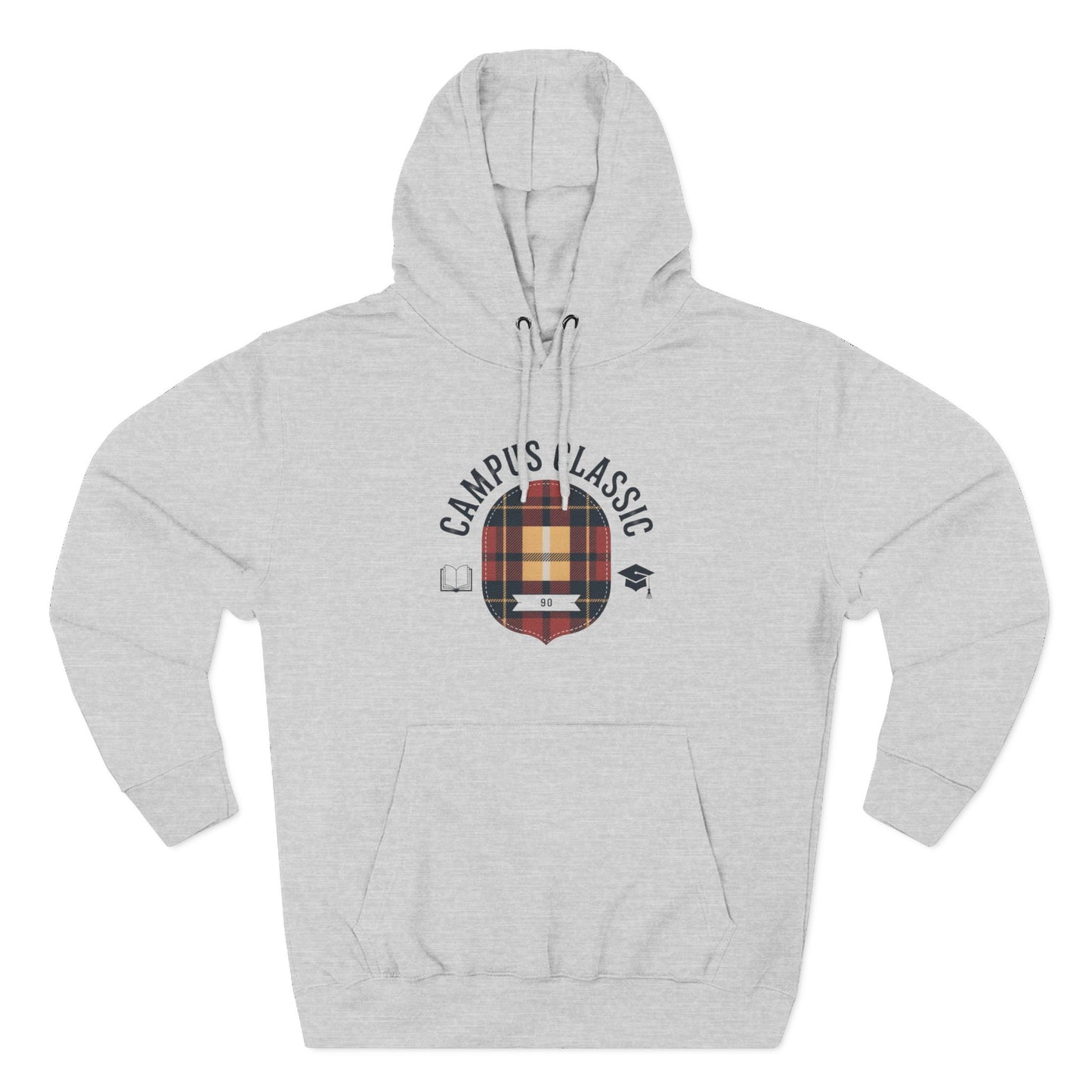 Campfire Classic Plaid Hoodie — Vintage Camping Fleece Pullover