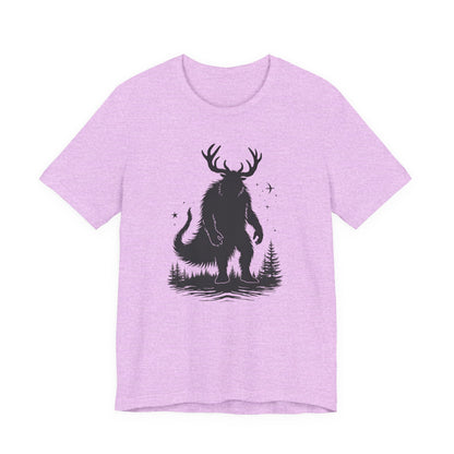 Krampus Squatch T-Shirt — Deer-Antlered Sasquatch Graphic Tee