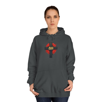 Christian Cross Hoodie – Jesus Saves Heart Graphic