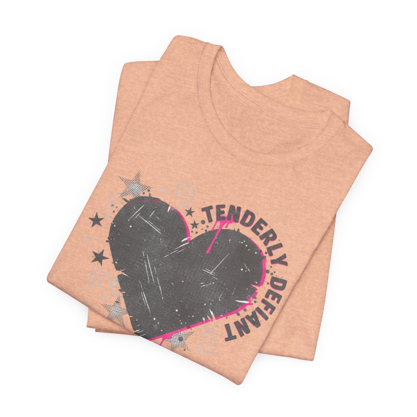 Tenderly DeFallen Heart Tee — Grunge Heart Graphic T-Shirt