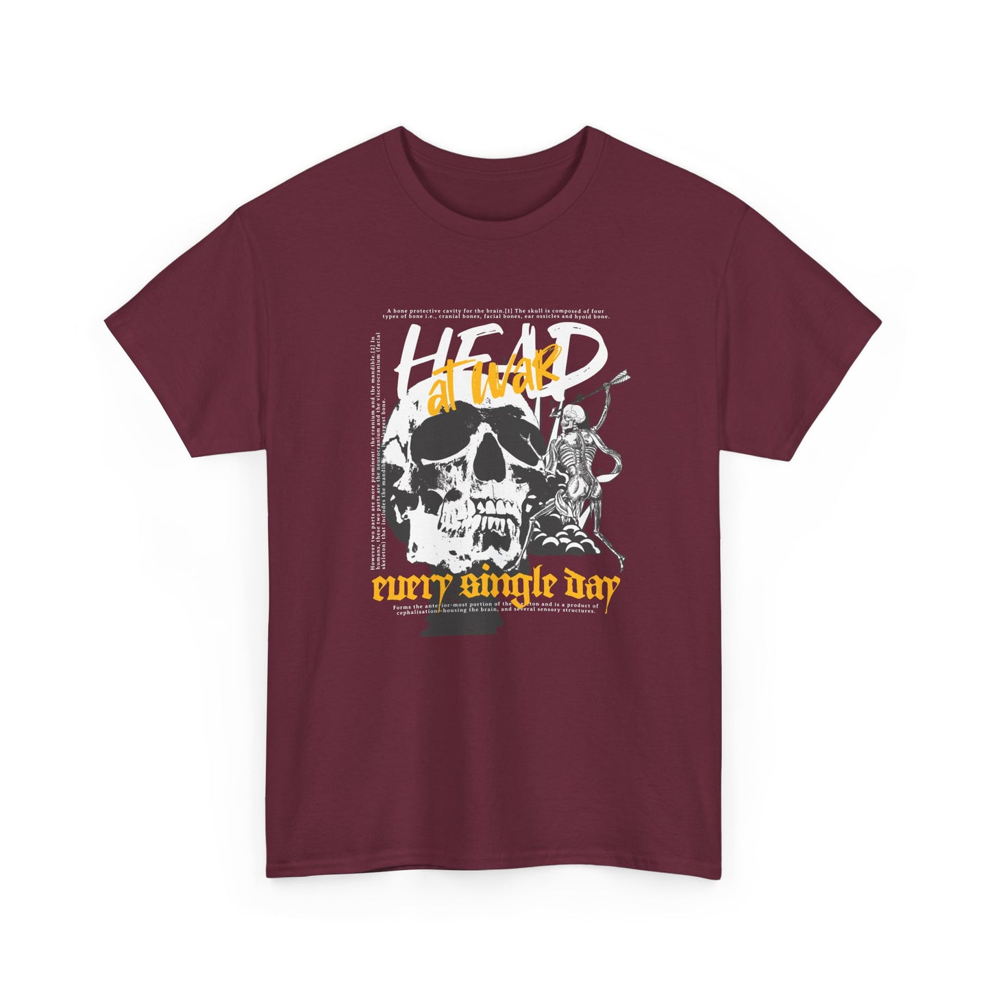 Head At War, skeleton Unisex Heavy Cotton Tee