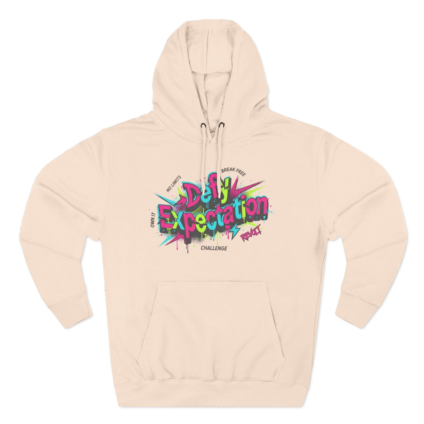 Expectation vs Reality Hoodie — Retro 90s Graffiti 'Defy Expectation' Pullover