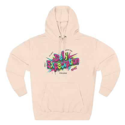 Expectation vs Reality Hoodie — Retro 90s Graffiti 'Defy Expectation' Pullover