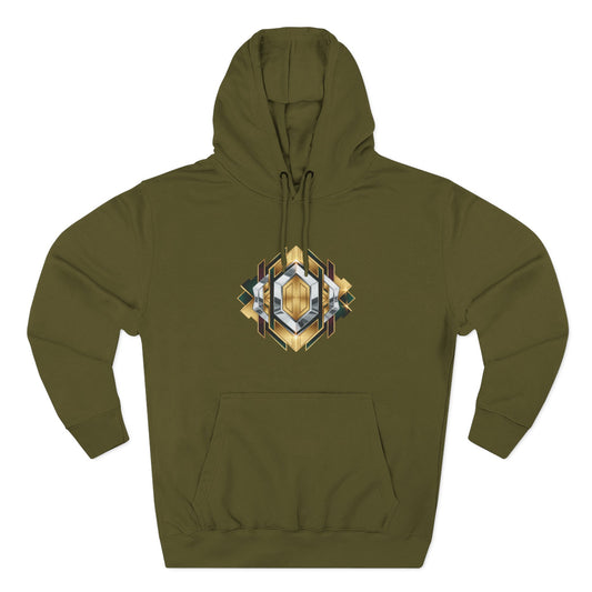 Geometric Gold Crest Hoodie