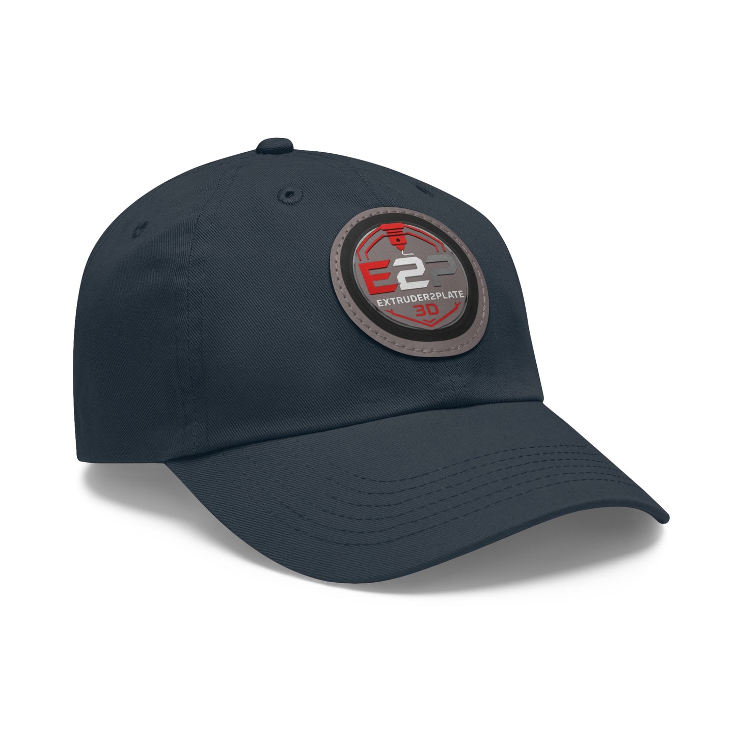 Extruder2Plate, Dad Hat with Leather Patch (Round)