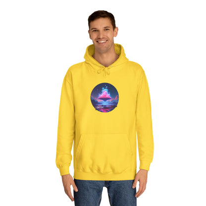 Hoodie — Neon Vaporwave Mountain Graphic Pullover