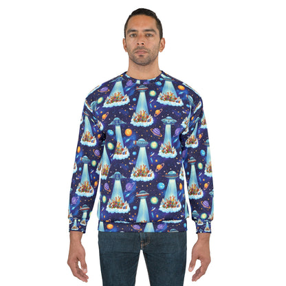 Alien City Abduction Ugly Christmas Sweatshirt