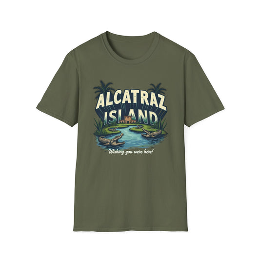 Alcatraz Island Vintage Travel T-Shirt — "Wishing You Were Here"