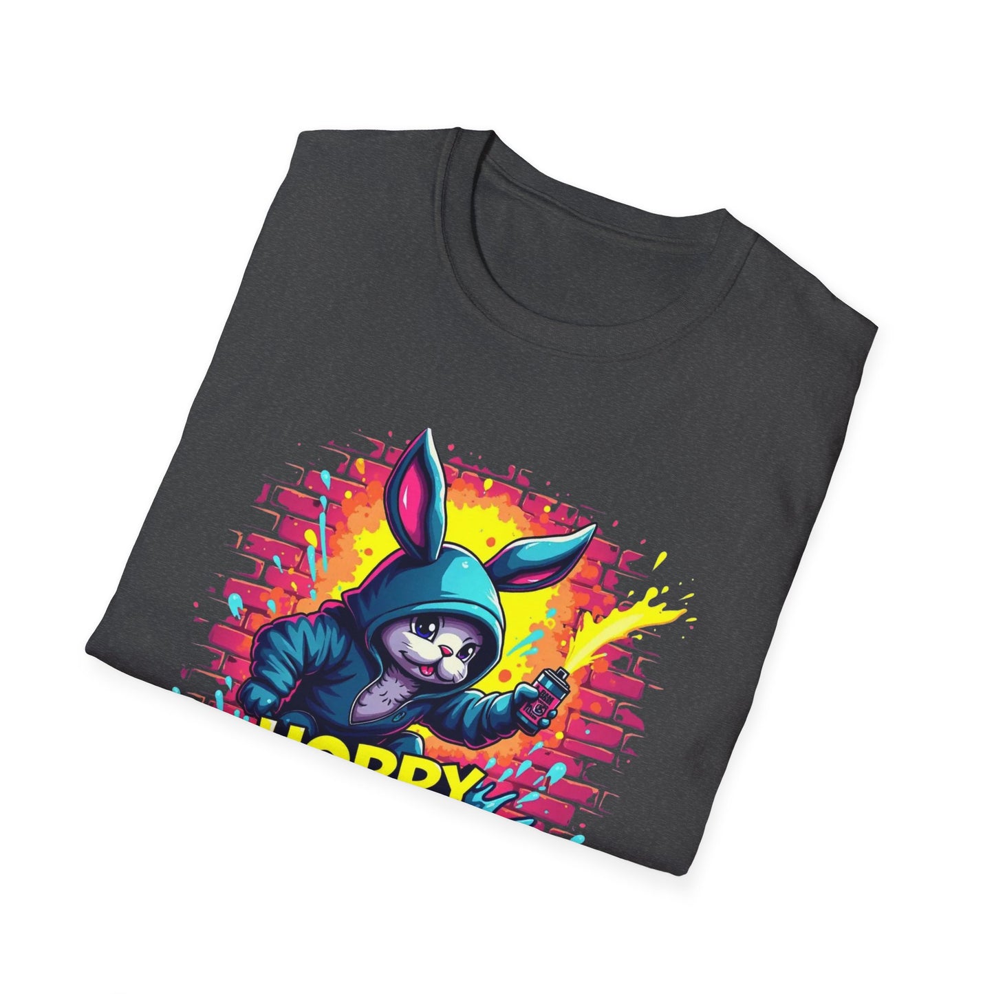 Easter Bunny 'Hoppy Easter' T-Shirt — Colorful Neon Bunny Graphic Tee