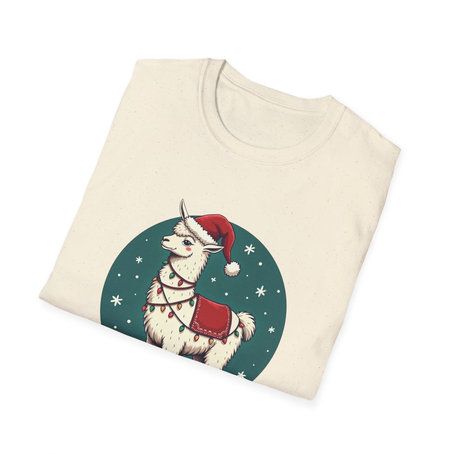 Christmas Llama T-Shirt — Cute Santa Hat Holiday Graphic Tee