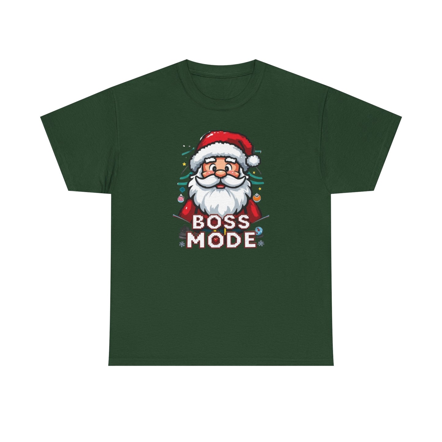 Boss Mode Santa T-Shirt — Funny Christmas Tee with 'Boss Mode' Santa Design