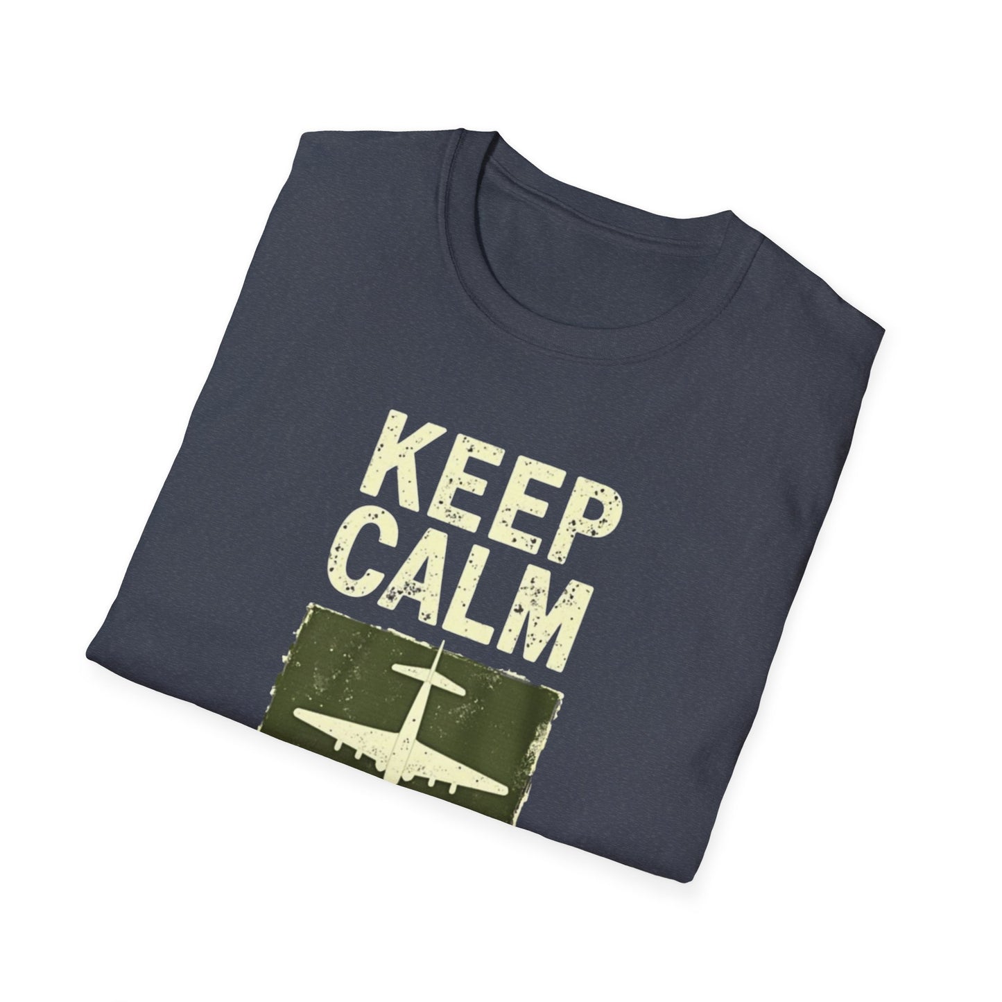 Keep Calm and Bomb On Unisex Softstyle T-Shirt, Casual Wear, Gift for Veterans, Military Humor, Comfortable Tees