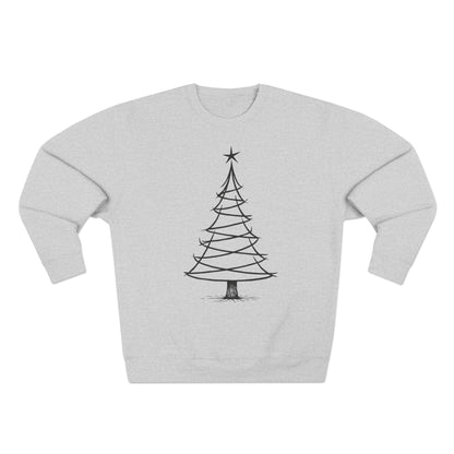 Minimal Sketch Christmas Tree Sweatshirt