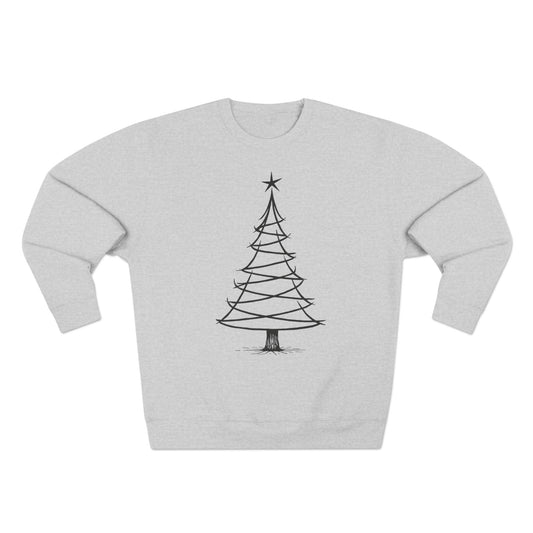 Minimal Sketch Christmas Tree Sweatshirt