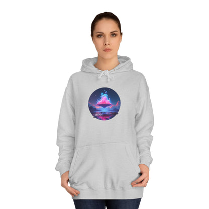 Hoodie — Neon Vaporwave Mountain Graphic Pullover