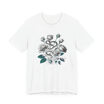 Rose and Snake Graphic Tee – Gothic Floral Vintage Shirt