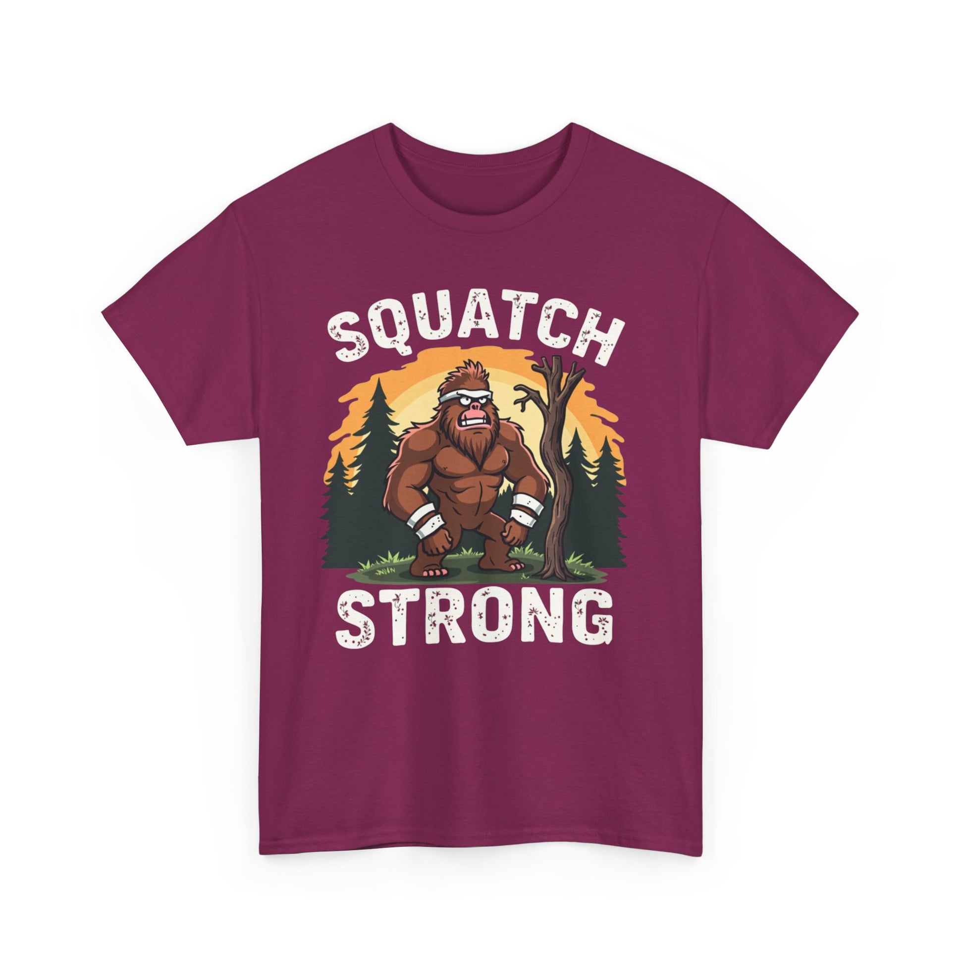 Squatch Strong Unisex Heavy Cotton Tee – Nature Graphic T-Shirt - Psychonaut Swag