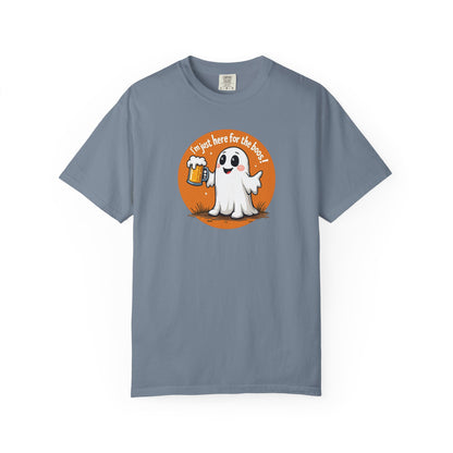 Halloween Ghost Beer T-Shirt — "I’m Just Here for the Boos" Cute Spooky Tee