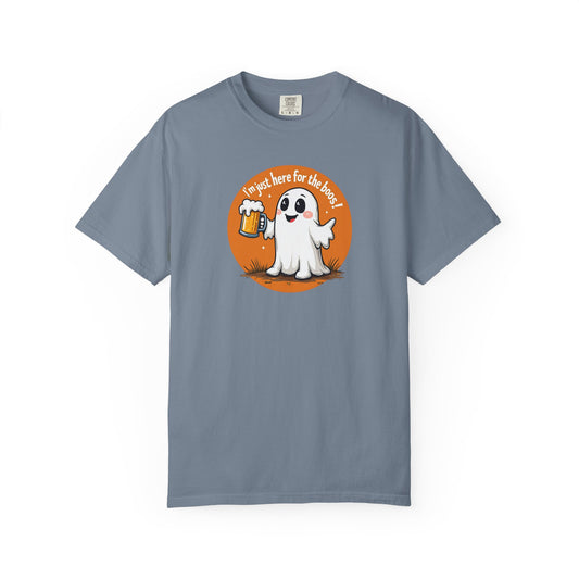 Halloween Ghost Beer T-Shirt — "I’m Just Here for the Boos" Cute Spooky Tee