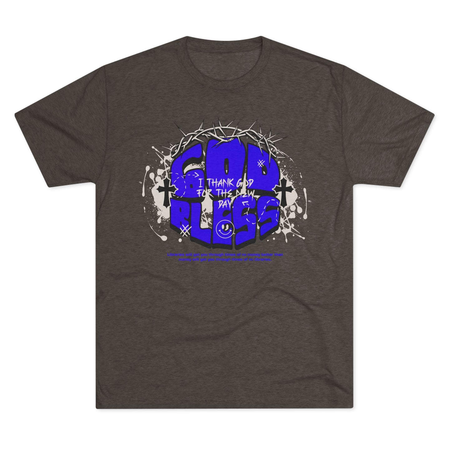 God Bless graphic, Unisex Tri-Blend Crew Tee