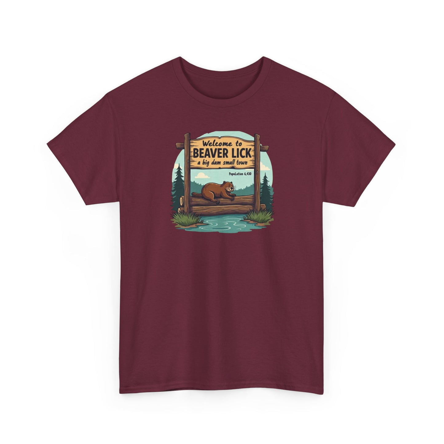 Beaver Lick Welcome Sign T-Shirt — Retro Outdoors Camping Graphic Tee