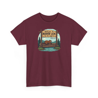 Beaver Lick Welcome Sign T-Shirt — Retro Outdoors Camping Graphic Tee