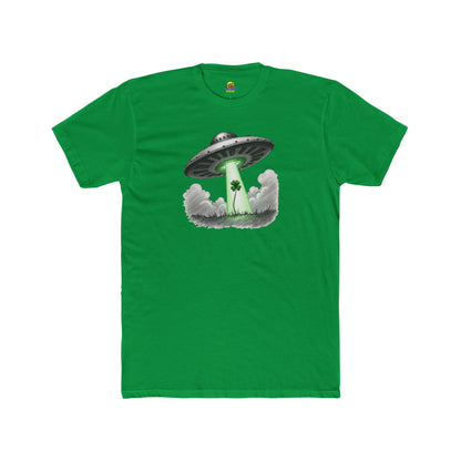 Shamrock Abduction UFO Tee — Green Beam Graphic T-Shirt