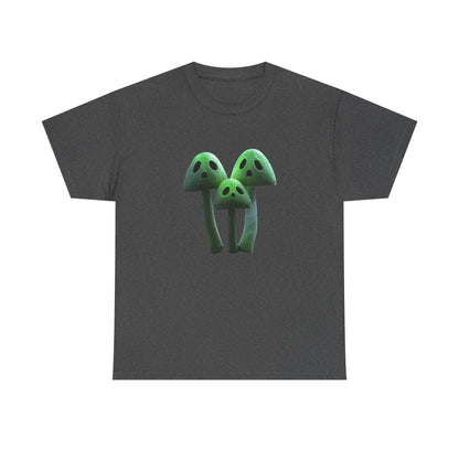 Glowing Ghost Mushroom Tee - Unisex Heavy Cotton T-Shirt, Funny Shirt, Unique Gift, Outdoor Adventure Wear, Halloween Shirt