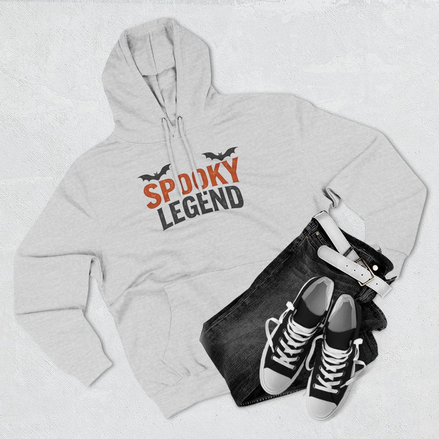 Spooky Legend Hoodie — Halloween Bat Graphic Fleece Sweatshirt