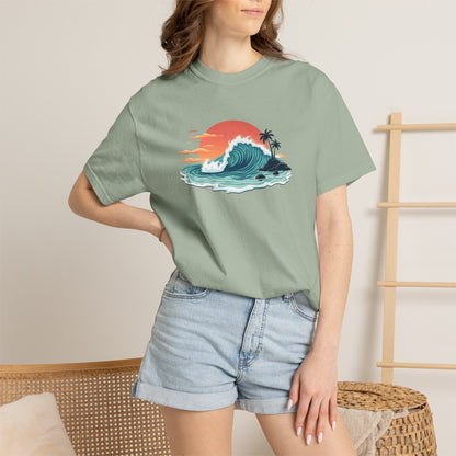 Sunset Surf Graphic T-Shirt — Tropical Wave Island Tee