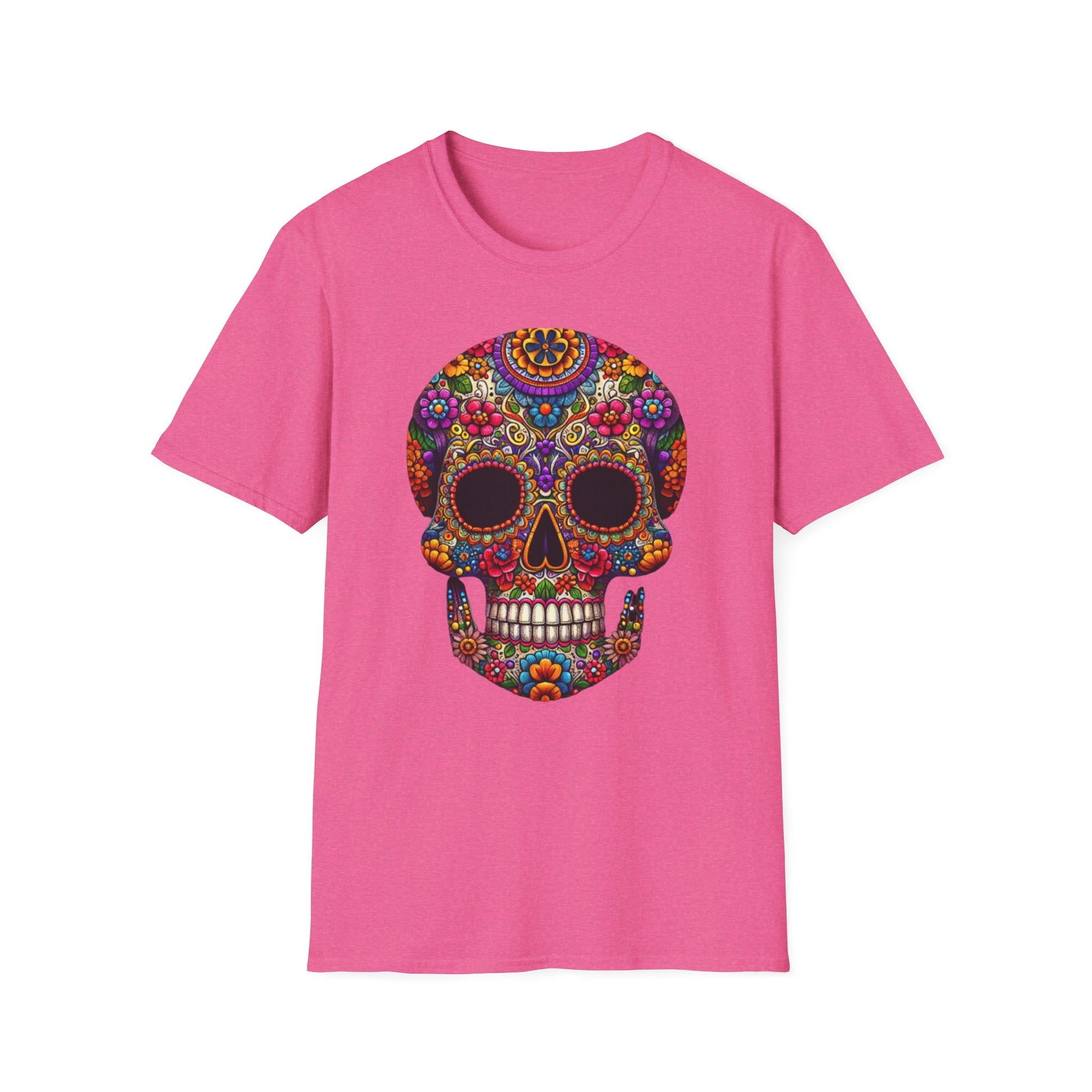 Floral Skull, Unisex Softstyle T-Shirt - Psychonaut Swag
