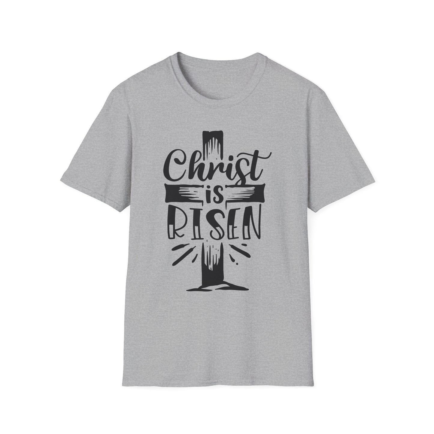 Christ is Risen, Crucifix Unisex Softstyle T-Shirt