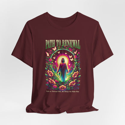 Path to Renewal T-Shirt — Spiritual Jesus Graphic Tee ("Path to Renewal")