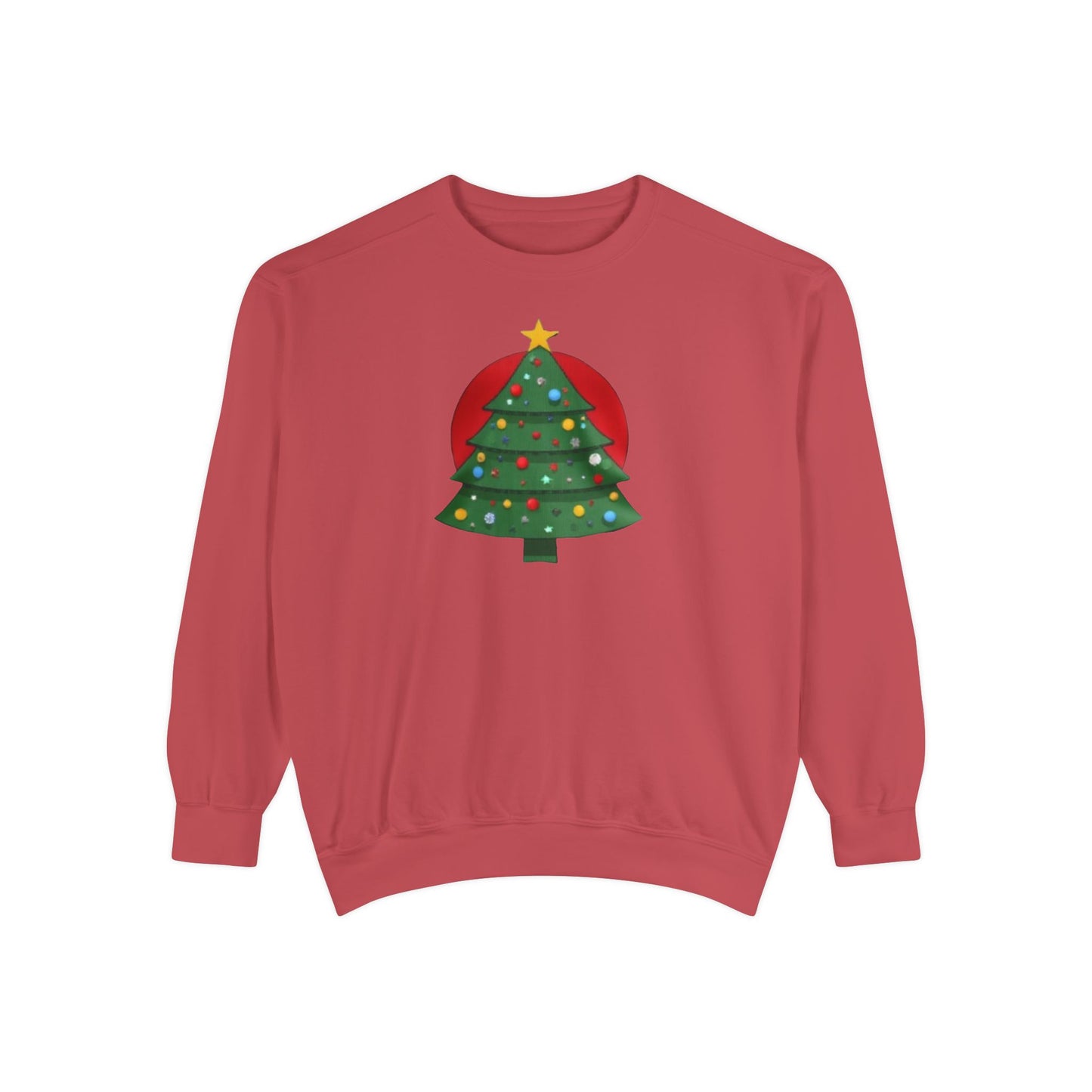 Christmas Tree Sweater, Unisex Garment-Dyed Sweatshirt